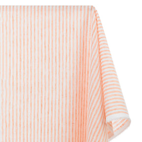 University Stripe Linen Look Fabric SV579000 Orange / White 1