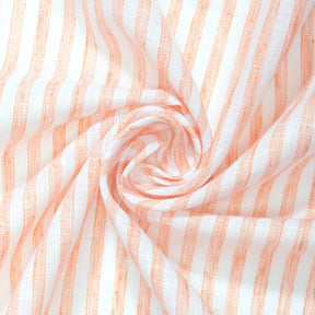 University Stripe Linen Look Fabric SV579000 Orange / White 2