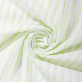 University Stripe Linen Look Fabric SV579003 Kiwi / White 2