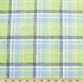 Tartan Plaid Linen Look Fabric SV579014 Kiwi 3