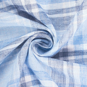 Tartan Plaid Linen Look Fabric SV579015 Light Blue 2