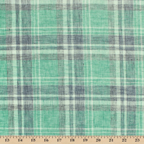 Tartan Plaid Linen Look Fabric SV579016 Kelly Green 3