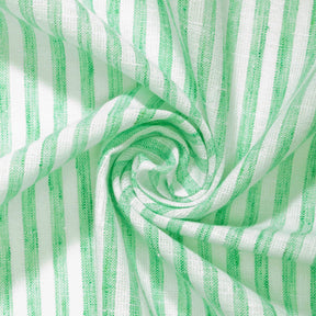 University Stripe Linen Look Fabric SV579004 Kelly Green / White 2