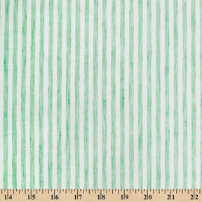 University Stripe Linen Look Fabric SV579004 Kelly Green / White 3