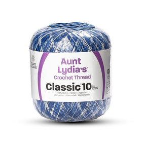 Aunt Lydias Classic Size 10 Cotton Crochet Thread SV579237 Shaded Blues (300 Yards) Image A1