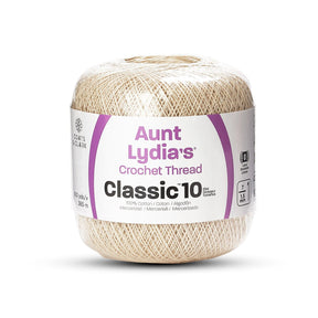 Aunt Lydias Classic Size 10 Cotton Crochet Thread SV579242 Ecru Beige  (400 Yards) Image A1