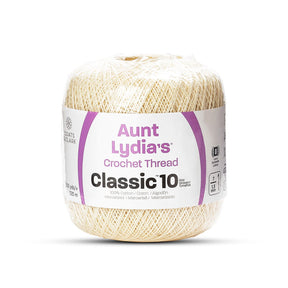 Aunt Lydias Classic Size 10 Cotton Crochet Thread SV579243 Cream (350 Yards) Image A1