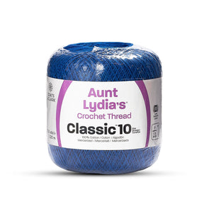 Aunt Lydias Classic Size 10 Cotton Crochet Thread SV579246 Dark Royal Blue (350 Yards) Image A1