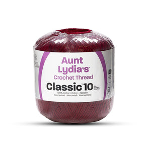 Aunt Lydias Classic Size 10 Cotton Crochet Thread SV579247 Burgundy (350 Yards) Image A1