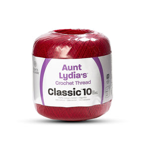 Aunt Lydias Classic Size 10 Cotton Crochet Thread SV579248 Victory Red (350 Yards) Image A1
