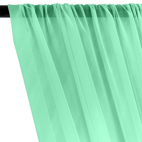 Silk Georgette Chiffon Rod Pocket Curtains Seafoam 2