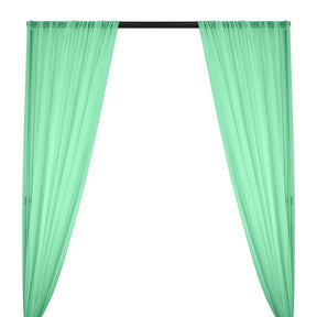 Silk Georgette Chiffon Rod Pocket Curtains Seafoam 1