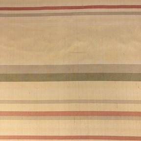 Silk Shantung Stripes Fabric SV575821 Beige/Red 1