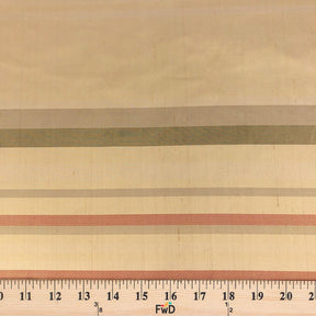 Silk Shantung Stripes Fabric SV575821 Beige/Red 3