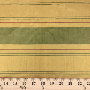 Silk Shantung Stripes Fabric SV575820 Gold/Green 3