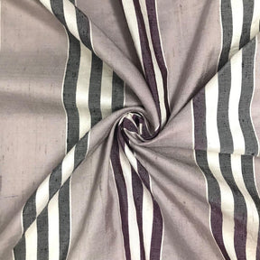 Silk Shantung Stripes Fabric SV575931 Silver/Black 2