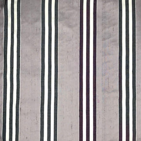 Silk Shantung Stripes Fabric SV575931 Silver/Black 1