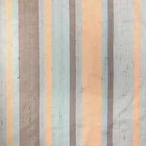 Silk Shantung Stripes Fabric SV575933 Silver/Peach 1