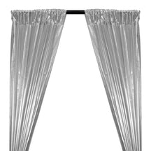 Tissue Lame Rod Pocket Curtains Silver And Silver 1