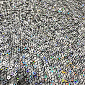 Scattered Micro Sequins On Chemical Mesh Fabric SV576595 Silver 2