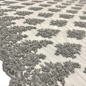 Spruce Bridal Lace Beaded Fabric SV574799 Silver 6