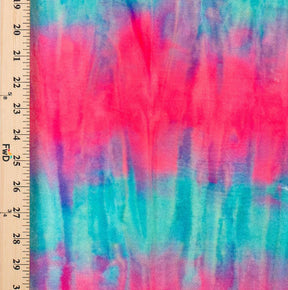 Tie Dye Stretch Velvet Fabric SV577055 Pink/Blue 3