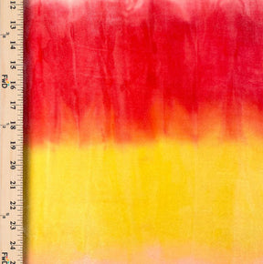 Tie Dye Stretch Velvet Fabric SV577056 Red/Yellow 3