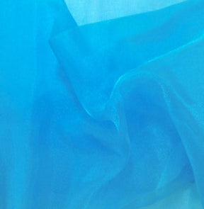 Crystal Organza Rod Pocket Curtains Turquoise 3