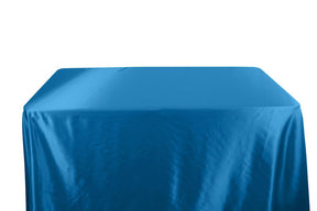 Charmeuse Satin 6 Feet Banquet Table Covers Turquoise 1