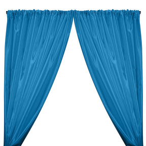 Charmeuse Satin Rod Pocket Curtains Turquoise 1