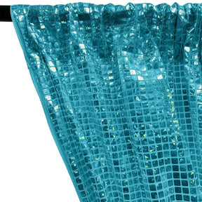 Hologram 8Mm Square Sequins Rod Pocket Curtains Turquoise 2