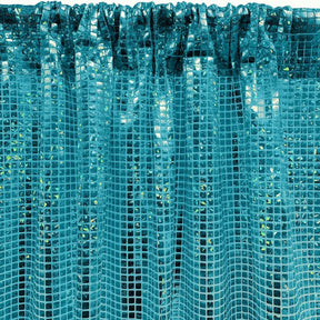 Hologram 8Mm Square Sequins Rod Pocket Curtains Turquoise 3
