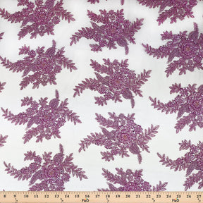 Floral Bridal Lace Beaded Fabric SV577487 Orchid 3