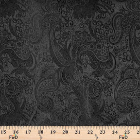 Black Paisley Metallic Brocade Fabric SV577695 Black 3