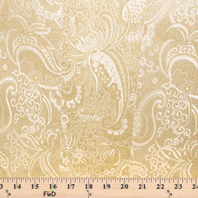 Gold Paisley Metallic Brocade Fabric SV577696 Ivory / Gold 3