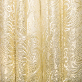 Gold Paisley Metallic Brocade Fabric SV577696 Ivory / Gold 2