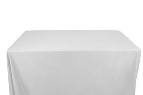 Cotton Broadcloth 58 59 8 Feet Banquet Table Covers White 1