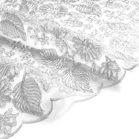 Embroidered Daisy Floral Lace Fabric SV578058 White 2