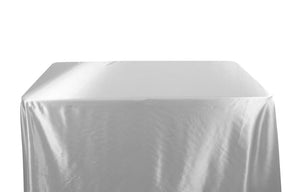 Charmeuse Satin 6 Feet Banquet Table Covers White 2