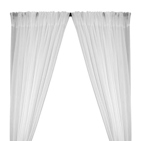 Crushed Sheer Voile Rod Pocket Curtains White 1