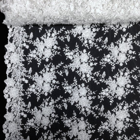 Ivy Bridal Lace Beaded Fabric SV571089 White 1