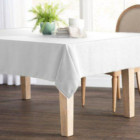 Polyester Poplin Rectangular Table Cloth Covers (60 Inch) White Image 1