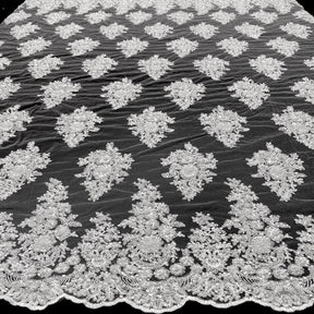 Spruce Bridal Lace Beaded Fabric SV570620 White 6