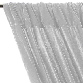 Micro Velvet Rod Pocket Curtains White 2