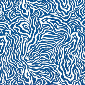 Zebra Print Cotton Fabric SV577473 White/Blue 1