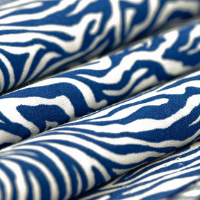 Zebra Print Cotton Fabric SV577473 White/Blue 2