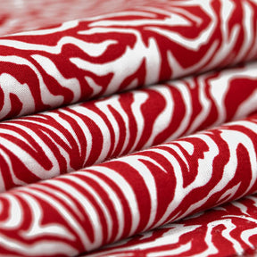 Zebra Print Cotton Fabric SV577474 White/Red 2
