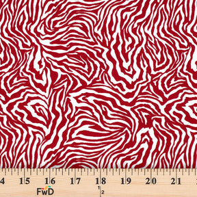 Zebra Print Cotton Fabric SV577474 White/Red 3