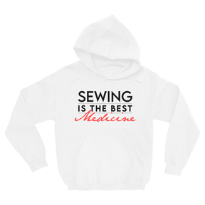 Sewing Is The Best Medicine Hoodies Apparel Dtg Hoodie Gildan 18500 S White Mens Cf 20220131205419957 White 1