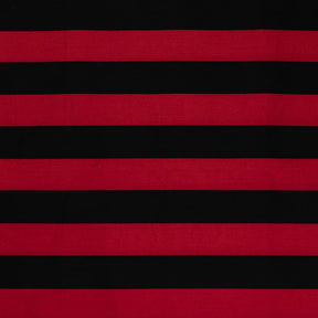 Striped Printed Cotton Poplin Fabric SV577443 Black/Red 1